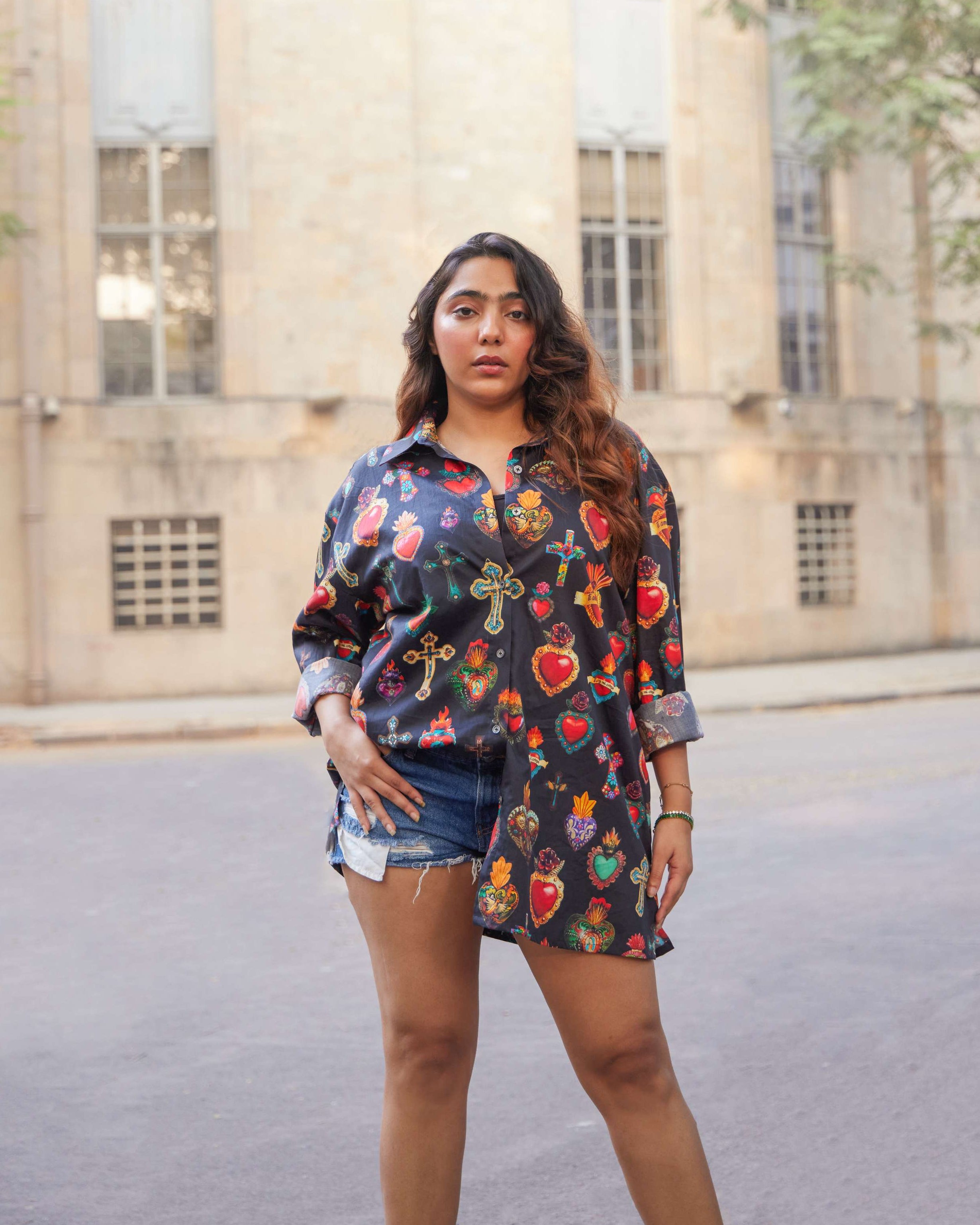 Sacred Heart Motif Shirt - Women