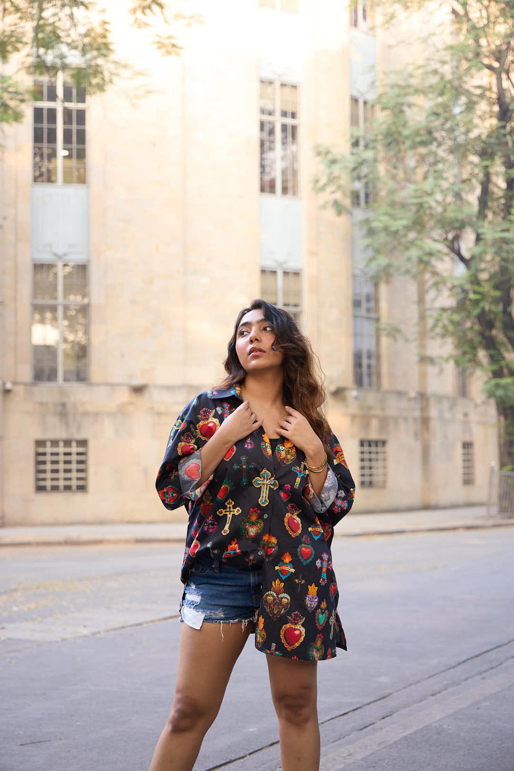 Sacred Heart Motif Shirt - Women