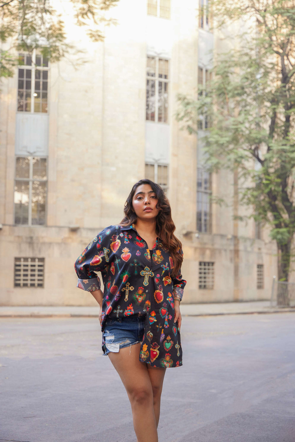 Sacred Heart Motif Shirt - Women