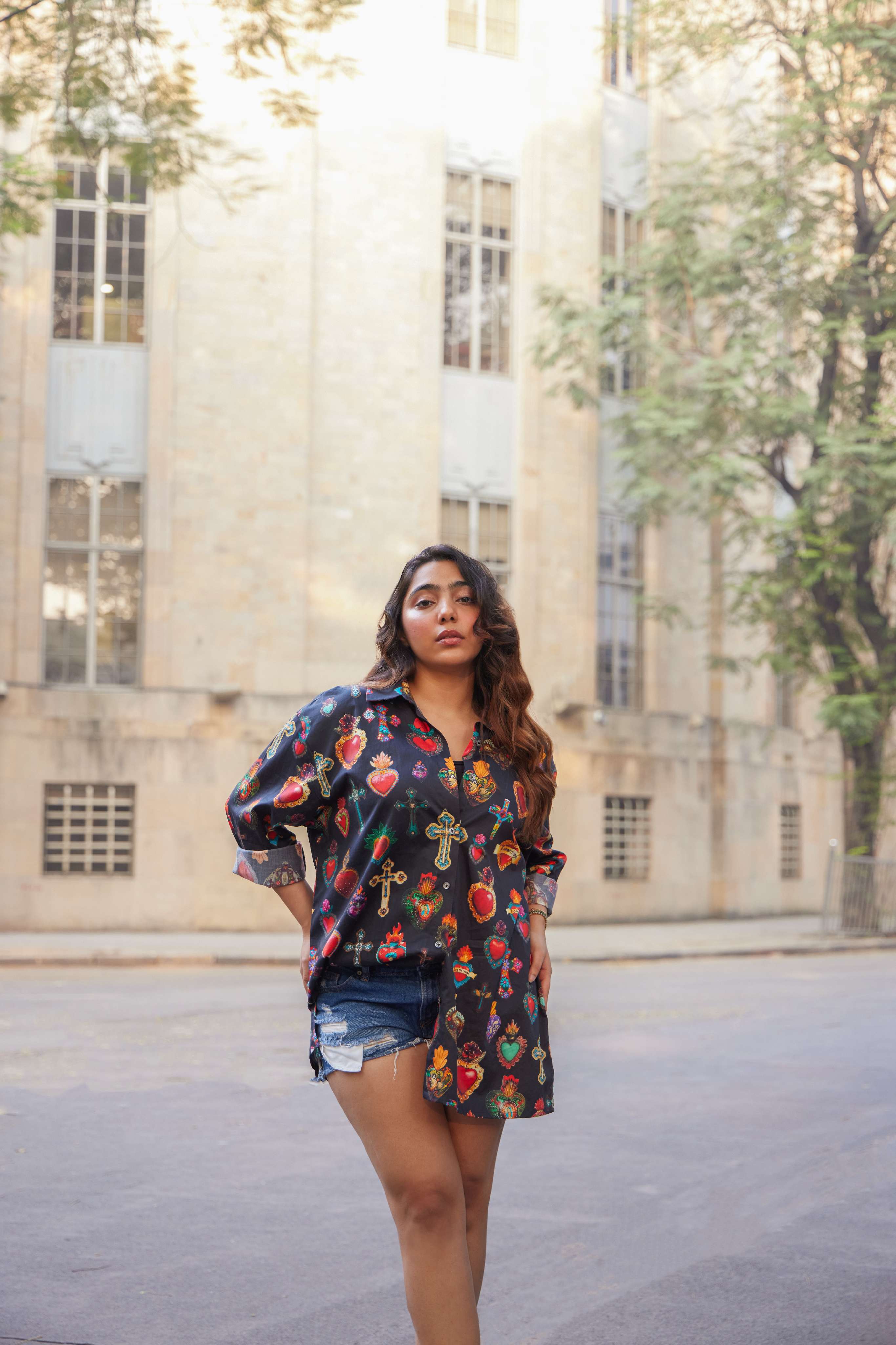 Sacred Heart Motif Shirt - Women