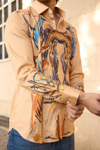 Tuscan Earth Tone Abstract Shirt
