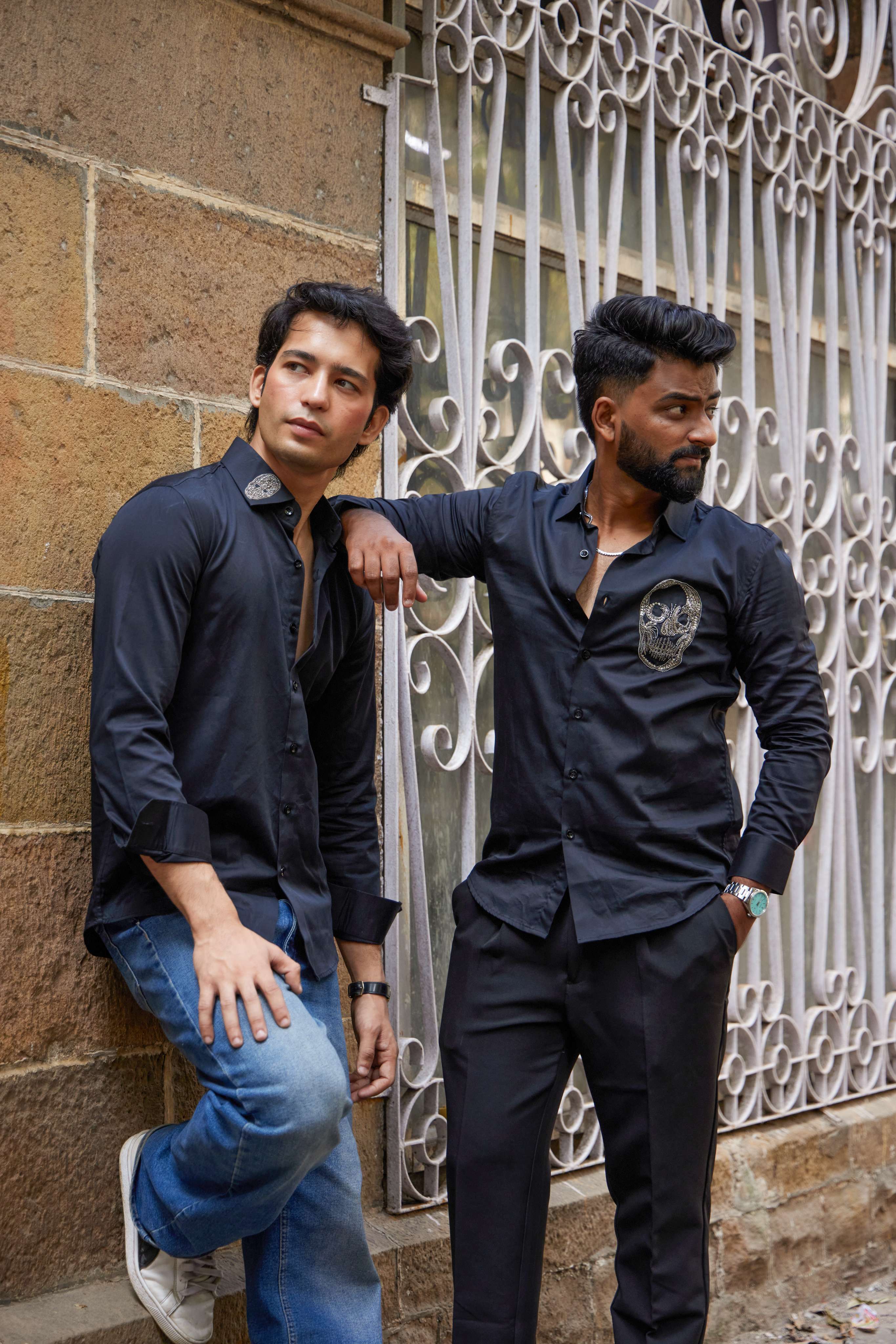 Embroidered Skull Shirt