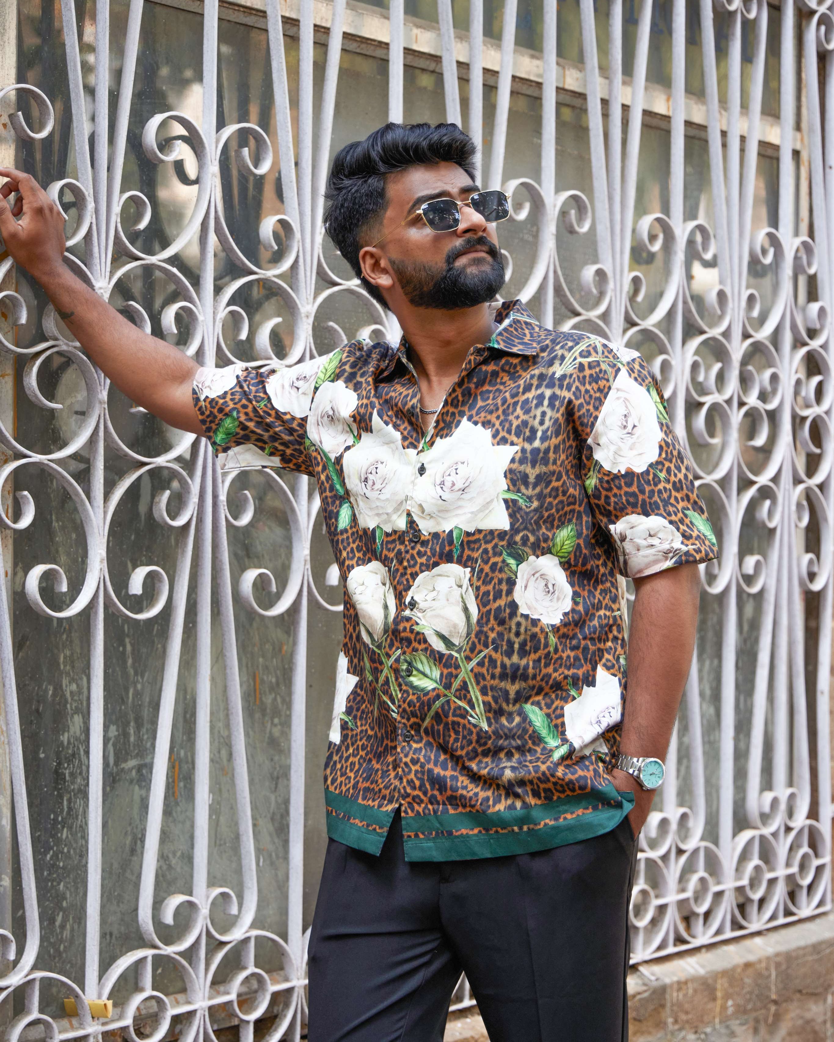 Leopard Skin Floral Shirt