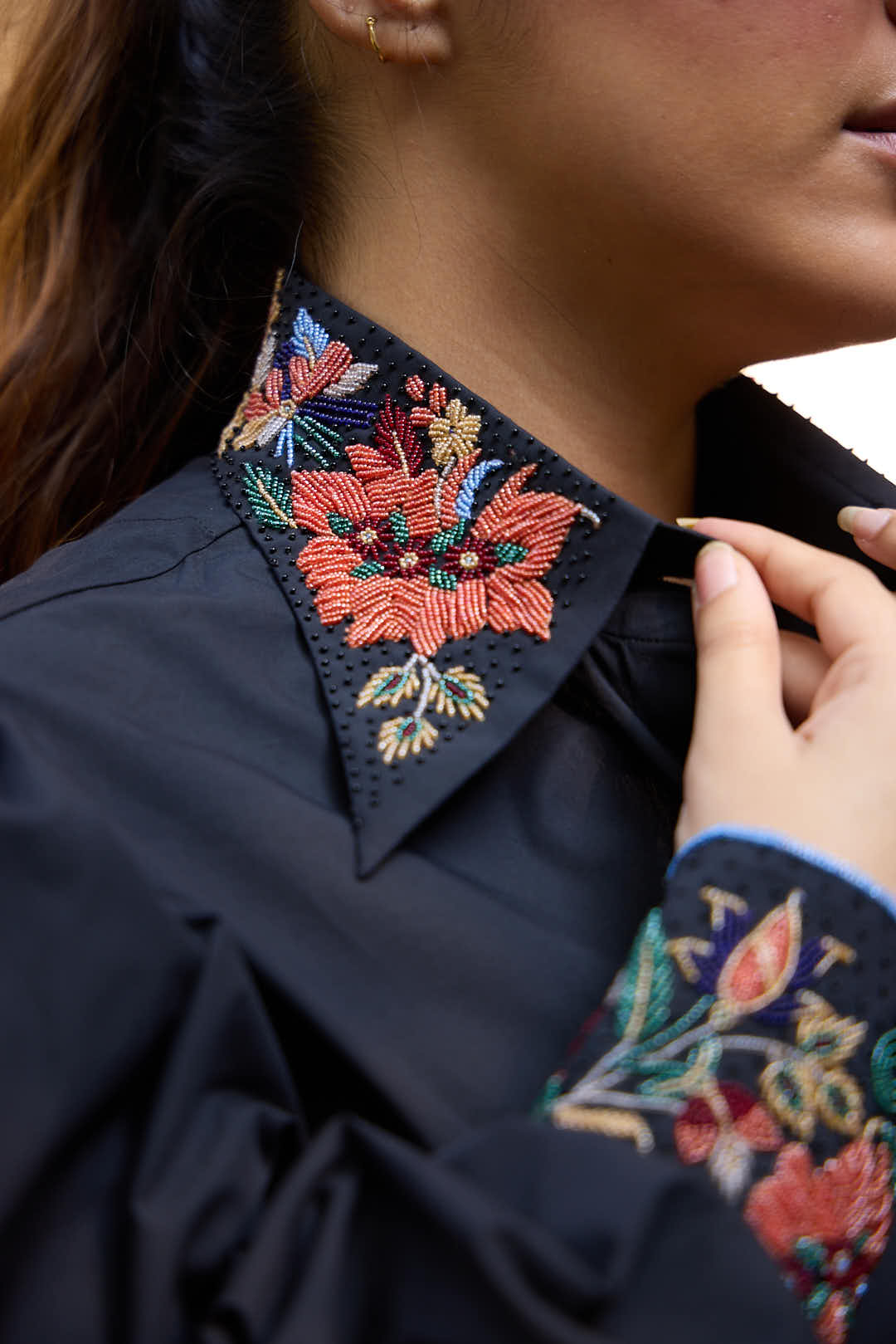 Rose Embroidered Shirt
