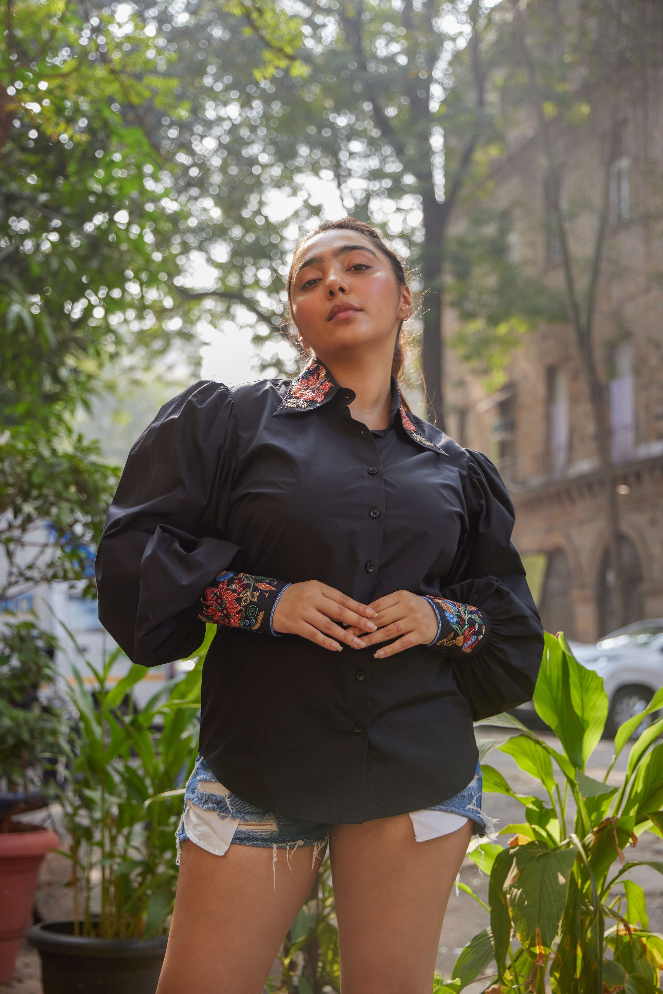 Rose Embroidered Shirt