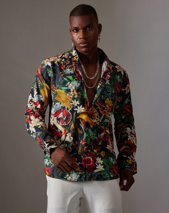 CANCLINI SHIRT BOTANICAL PRINT SHIRT