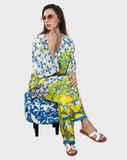 Big Lemon Tile Print Wide Leg Trouser