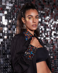 BLACK RHINESTONE SHIRT