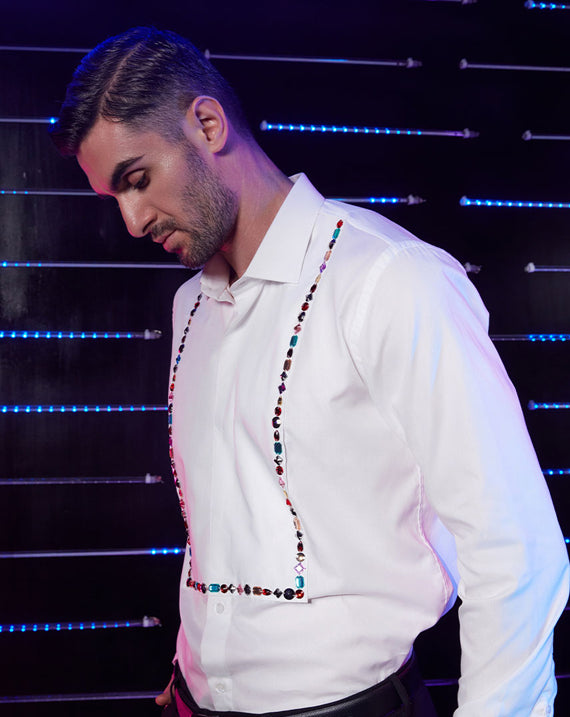 RHINE STONE YOKE SHIRT