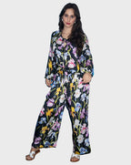 Black Colourful Flower Shirt