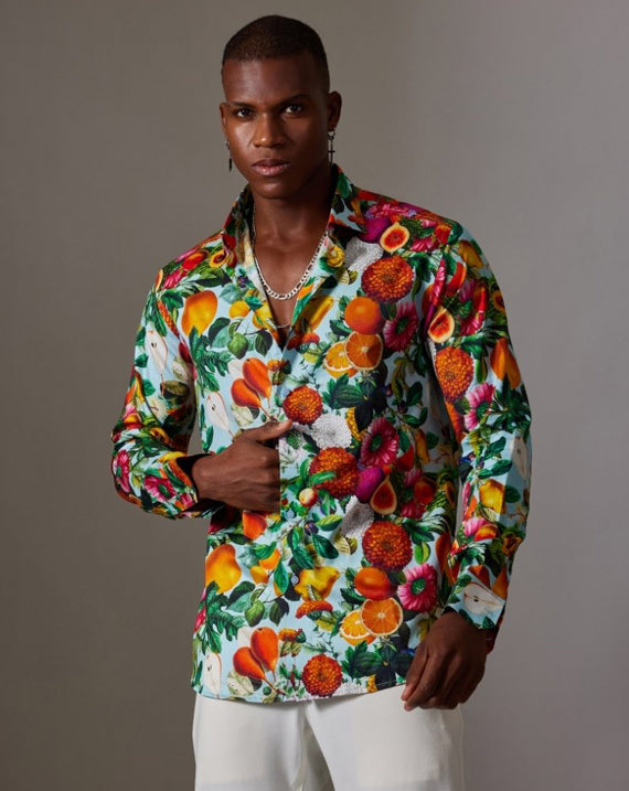 CANCLINI SHIRT TROPICAL PRINT SHIRT