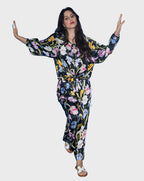 Black Colourful Flower Shirt