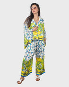 Big Lemon Tile Print Wide Leg Trouser
