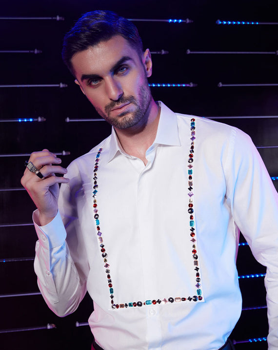 RHINE STONE YOKE SHIRT