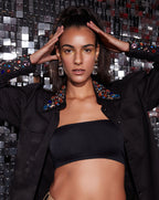 BLACK RHINESTONE SHIRT