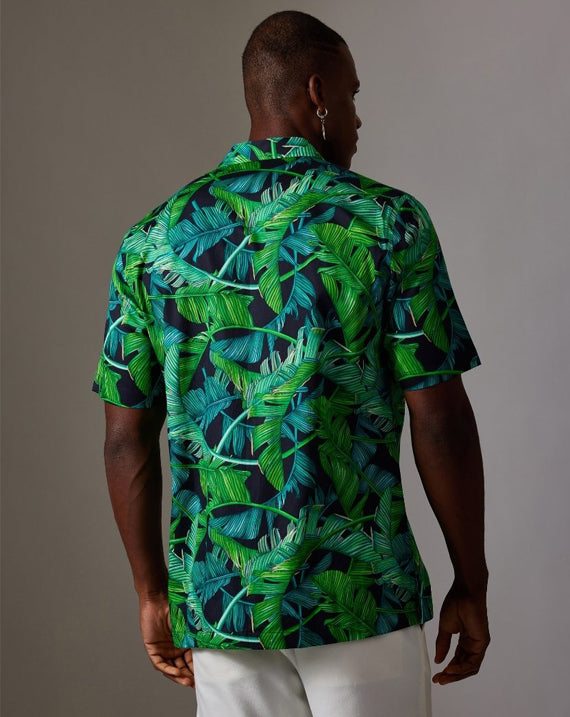 CANCLINI SHIRT GREEN FLORAL SHIRT