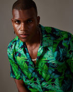 CANCLINI SHIRT GREEN FLORAL SHIRT