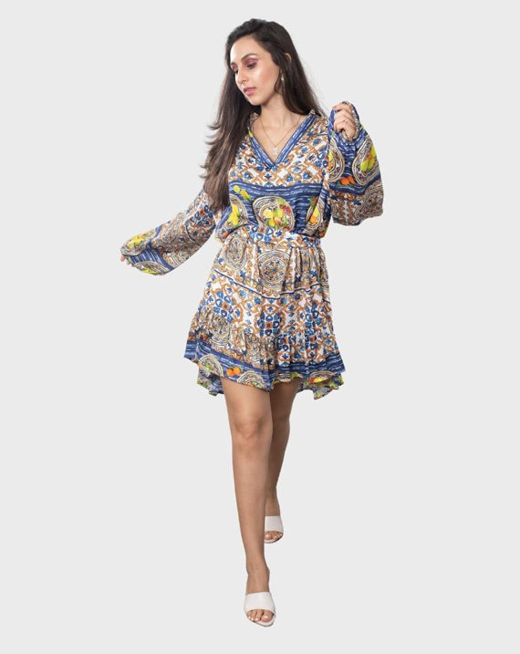 Amalfi Fruit Plate Frill Dress