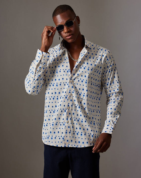 CANCLINI SHIRT POLKA DOT BUTTON UP SHIRT