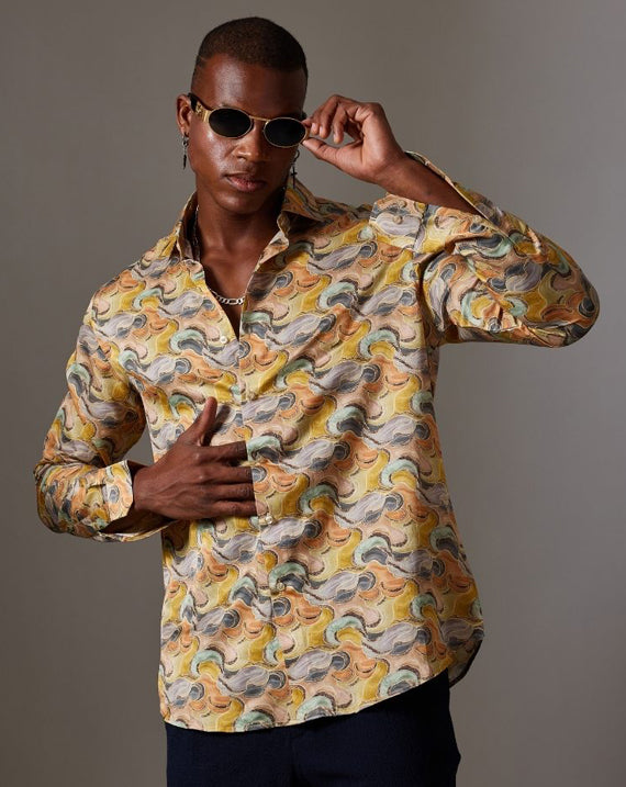 CANCLINI SHIRT MULTI FLORAL PRINT SHIRT