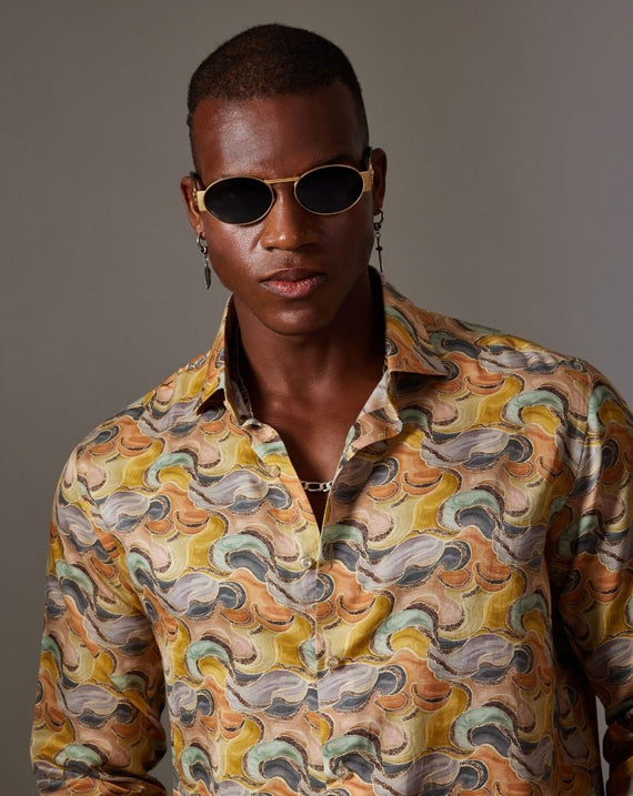 CANCLINI SHIRT MULTI FLORAL PRINT SHIRT