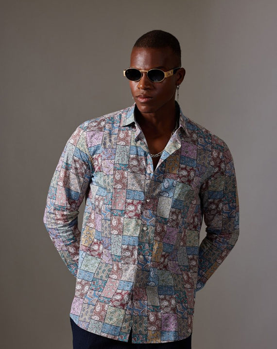 CANCLINI SHIRT MULTI FLORAL PRINT SHIRT