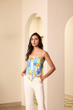 Citrus Bloom Corset Top