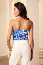Blue Mosaic Corset Top