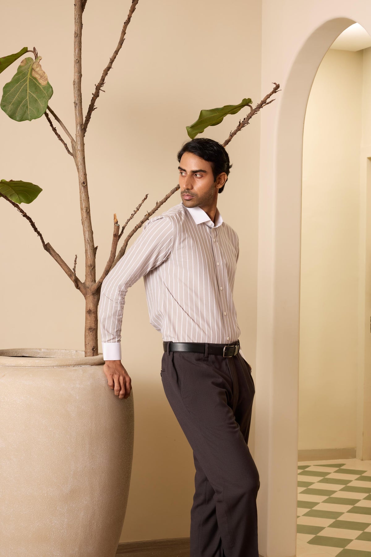 The Taupe Stripe Shirt