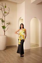 Lemon Rose One-Shoulder Top