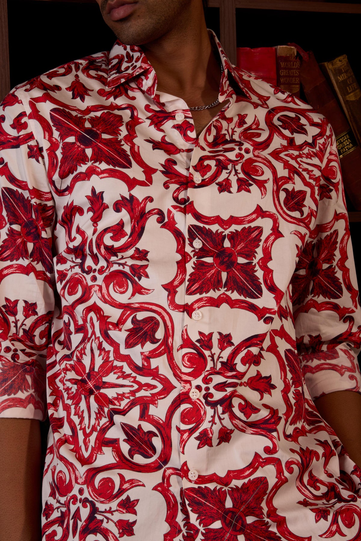 Crimson Baroque Shirt