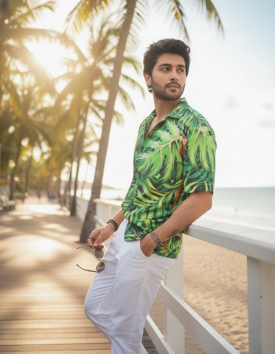 Green Leaves Macaw Shirt