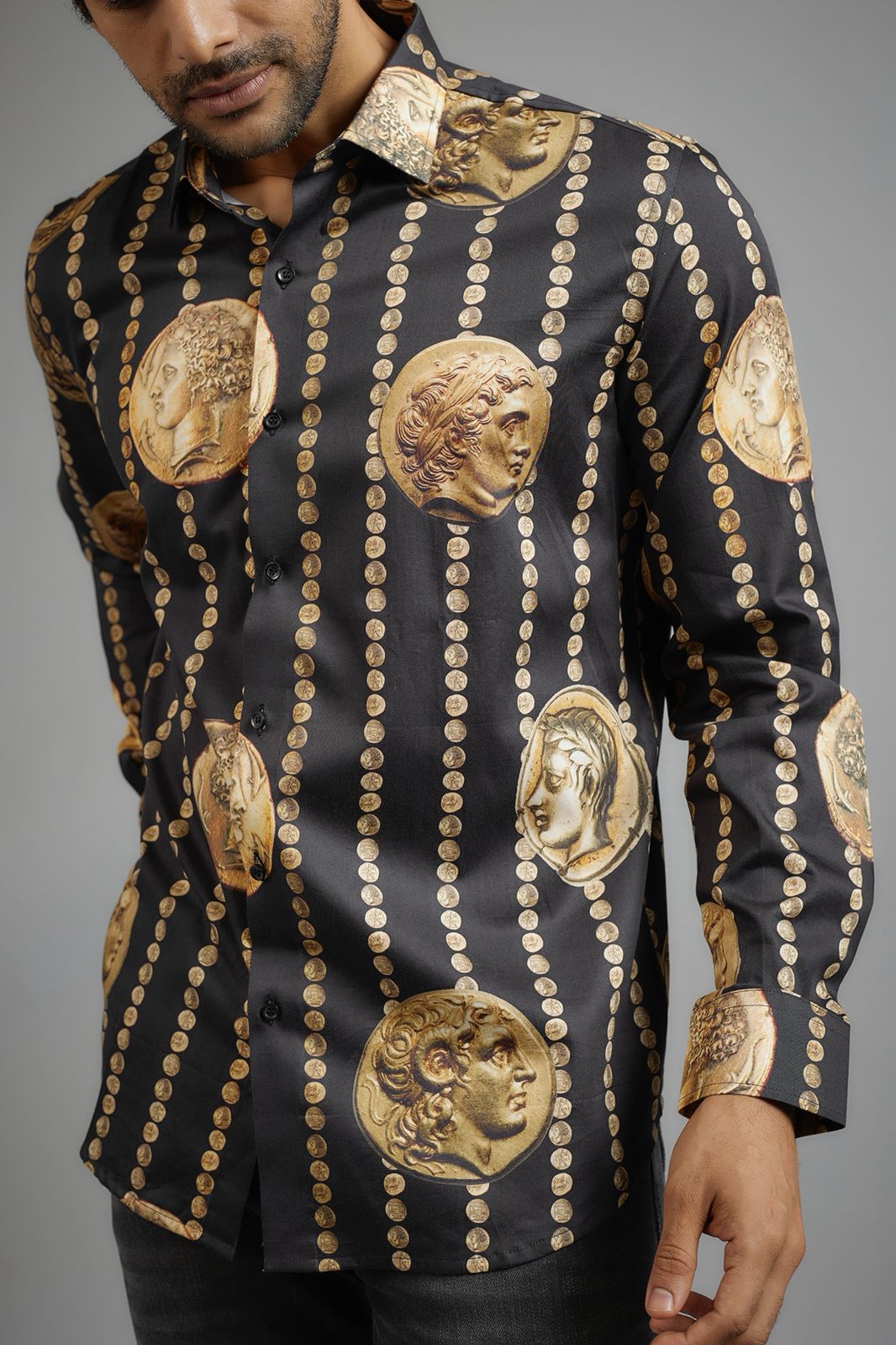 CANCLINI SHIRT IMPERIAL GOLD COIN PRINT SHIRT