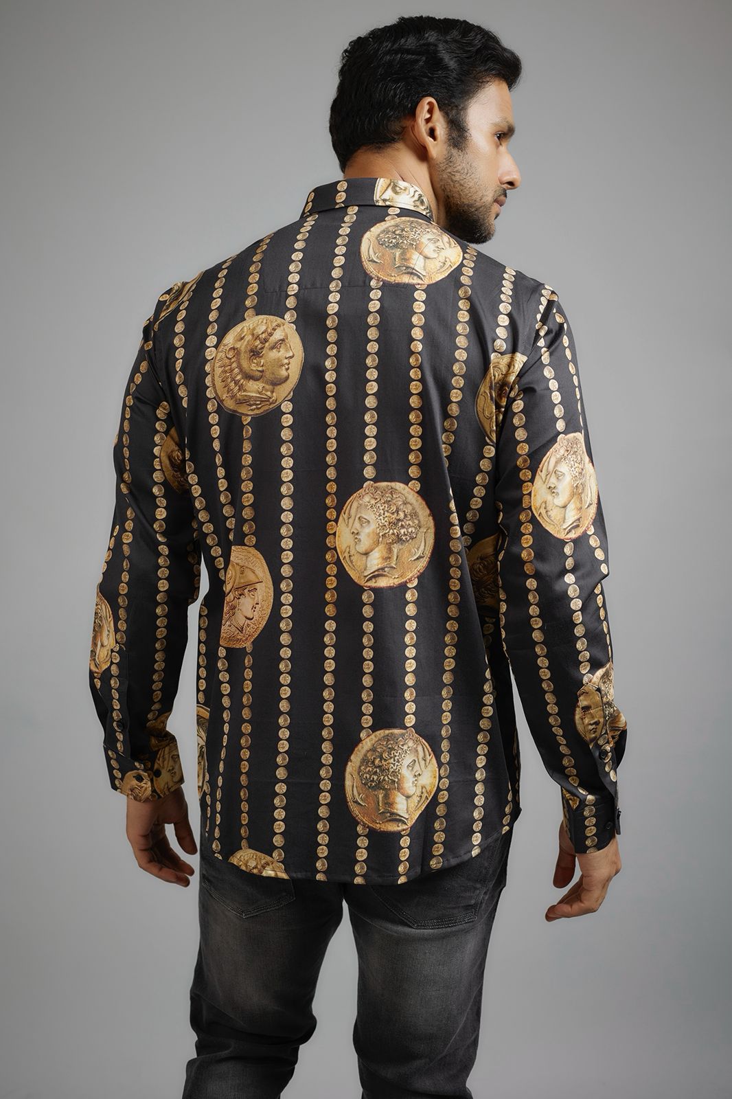 CANCLINI SHIRT IMPERIAL GOLD COIN PRINT SHIRT