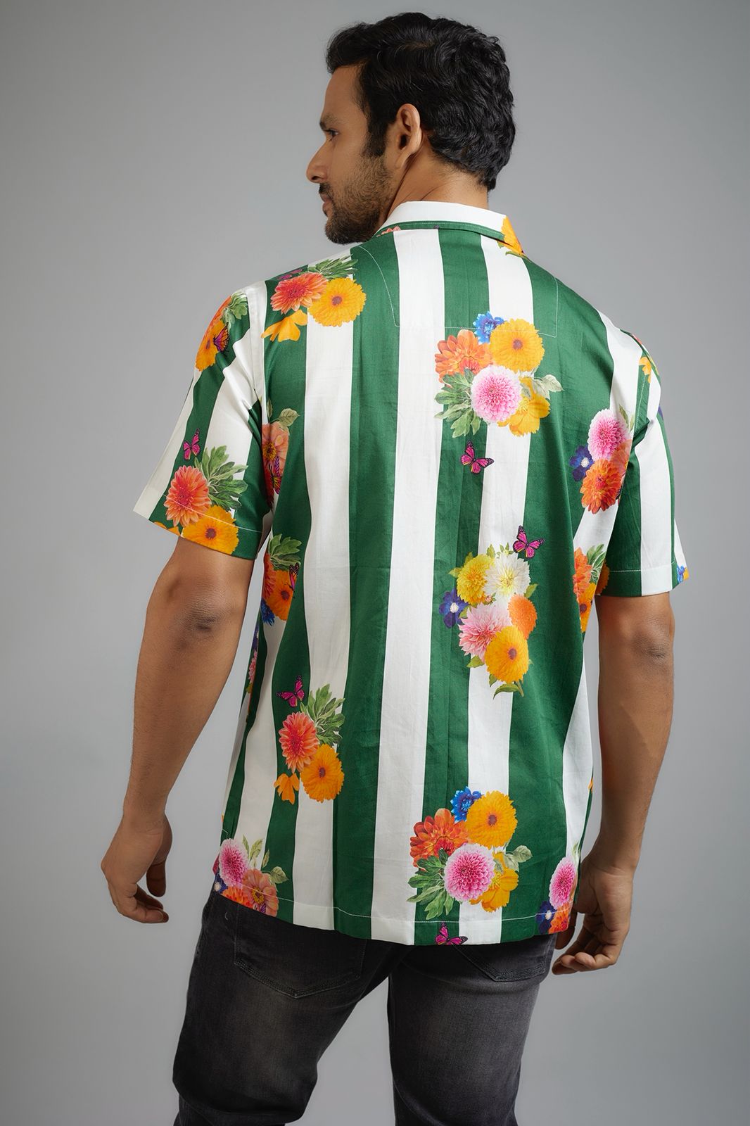 CANCLINI SHIRT TROPICAL MEADOW STRIPE SHIRT