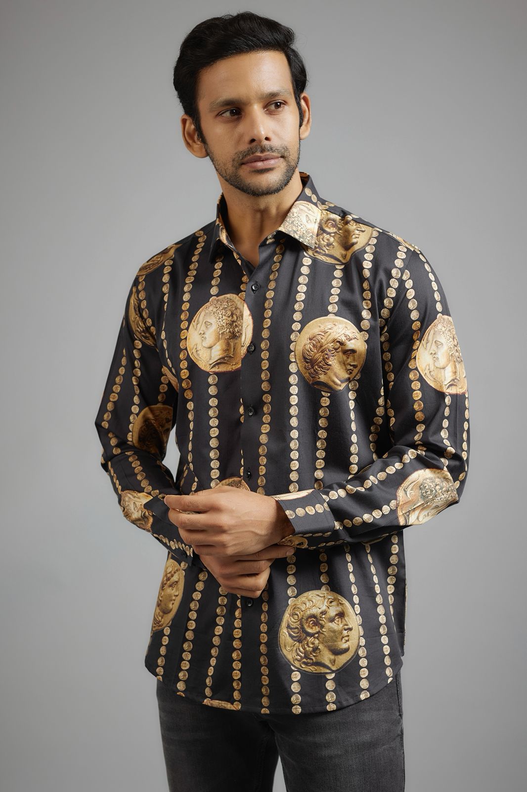 CANCLINI SHIRT IMPERIAL GOLD COIN PRINT SHIRT