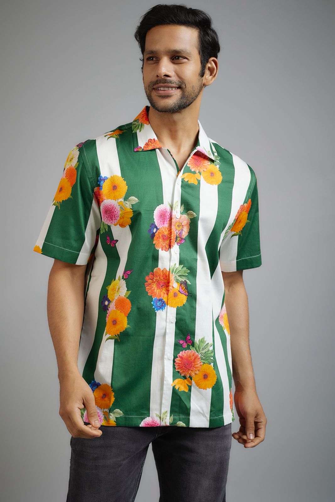 CANCLINI SHIRT TROPICAL MEADOW STRIPE SHIRT
