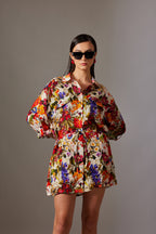 CANCLINI GARDEN PRINT SHORT DRESS