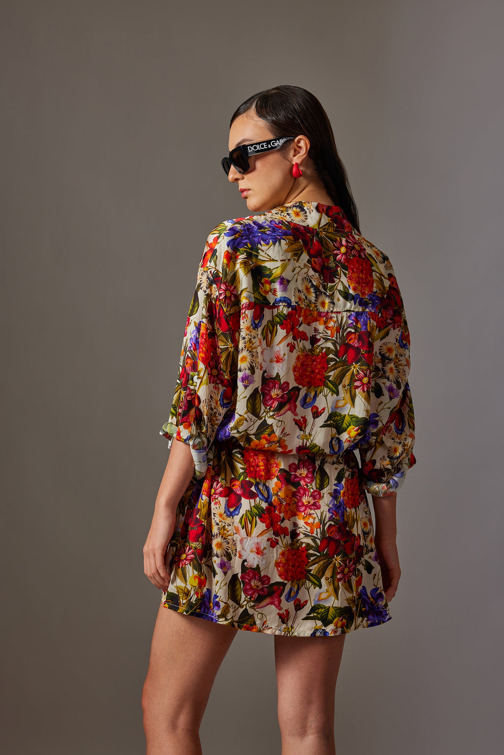 CANCLINI GARDEN PRINT SHORT DRESS