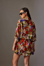 CANCLINI GARDEN PRINT SHORT DRESS