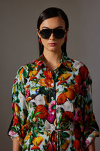 CANCLINI TROPICAL PRINT SHORT DRESS