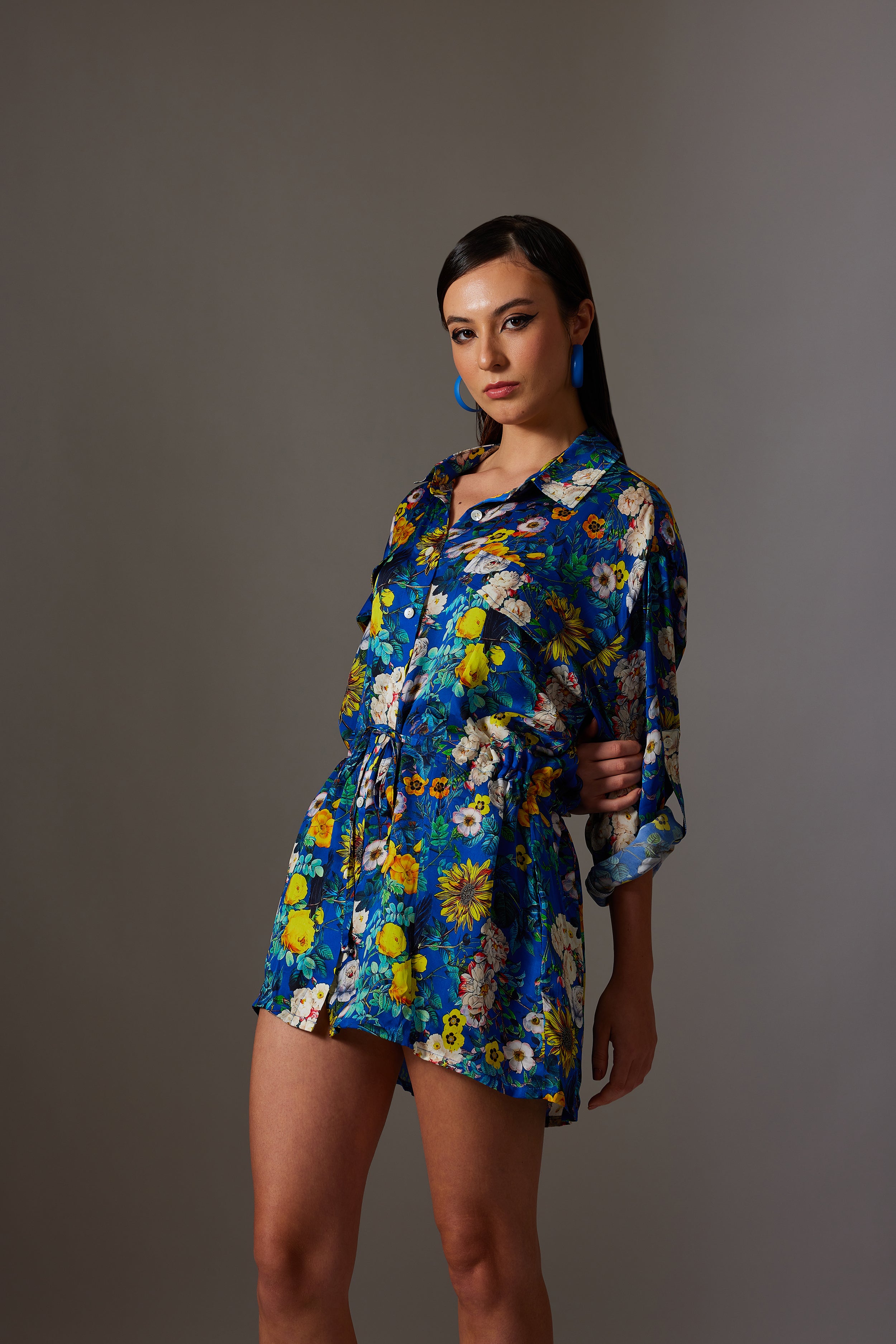 CANCLINI FLORAL PRINT SHORT DRESS