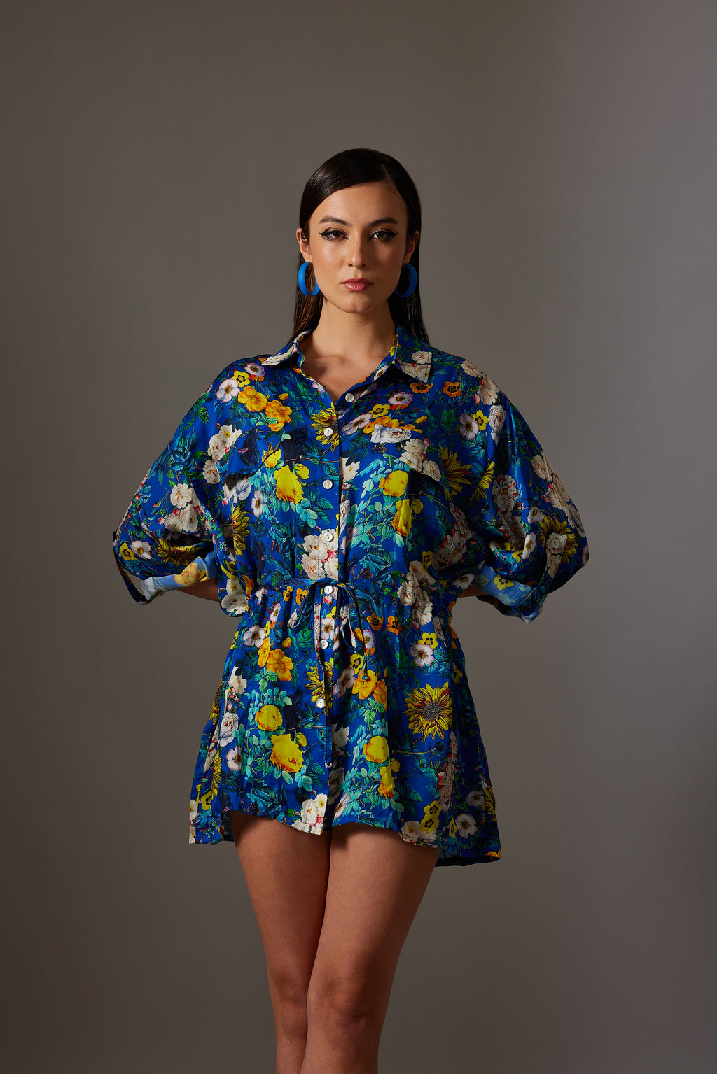 CANCLINI FLORAL PRINT SHORT DRESS