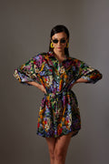 CANCLINI JUNGLE PRINT SHORT DRESS