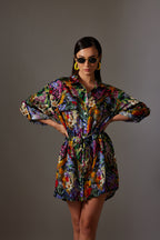 CANCLINI JUNGLE PRINT SHORT DRESS