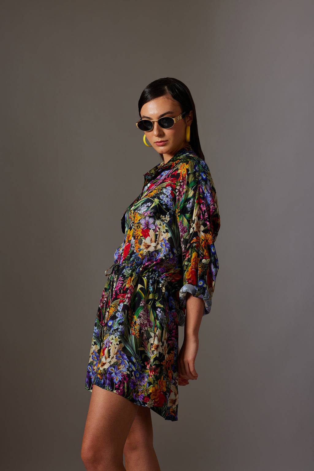 CANCLINI JUNGLE PRINT SHORT DRESS