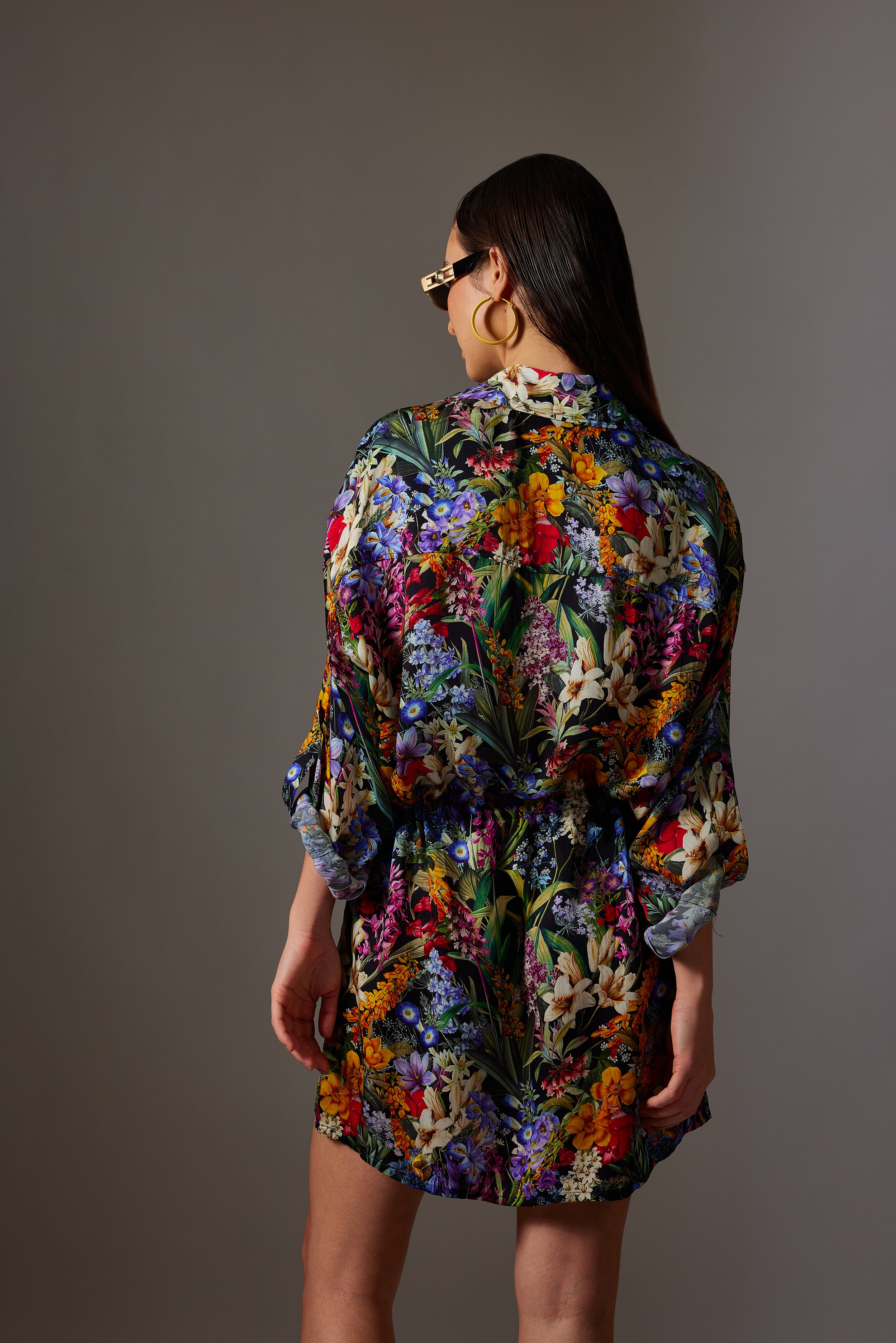 CANCLINI JUNGLE PRINT SHORT DRESS