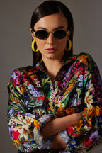 CANCLINI JUNGLE PRINT SHORT DRESS