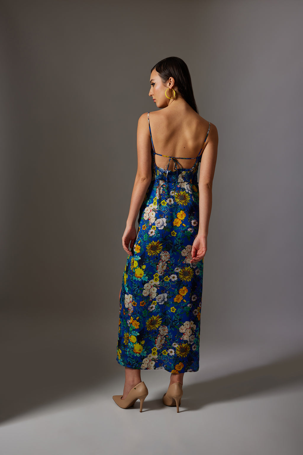 CANCLINI PRINT STRAPPY BLUE DRESS