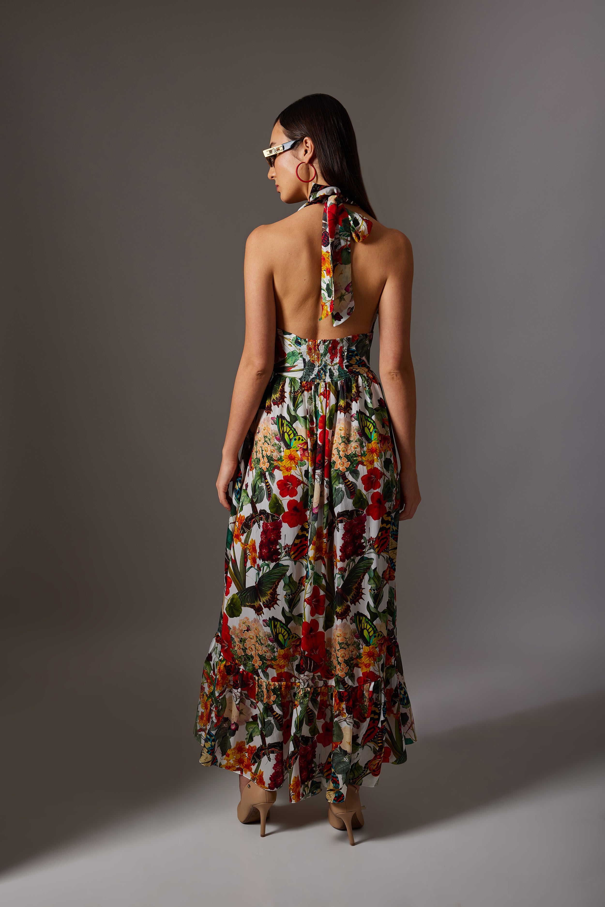 CANCLINI PRINT HALTER DRESS